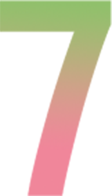 カラフルな数字の7